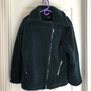Dark green shaggy coat
